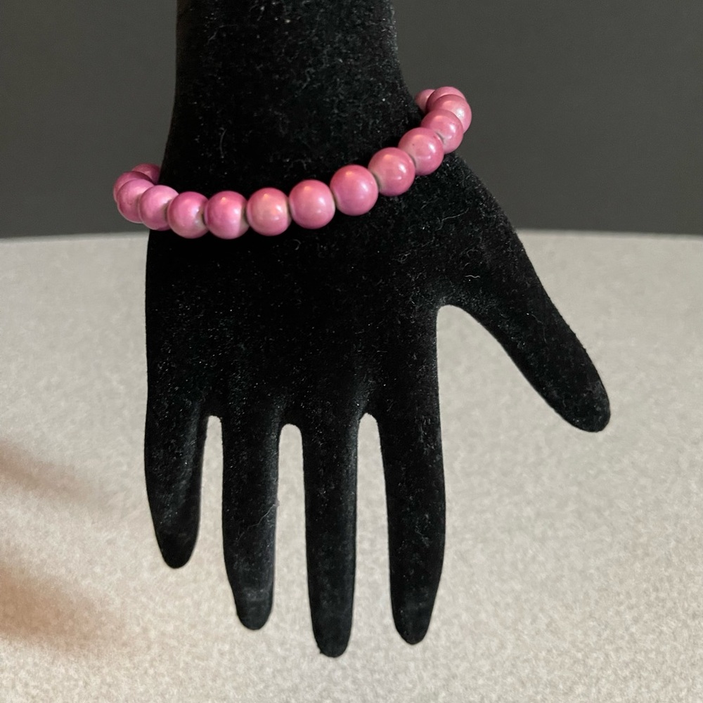 Pink Beaded Stretch Bracelet